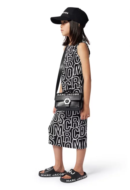 Рокля с надпис - Черен/Бял