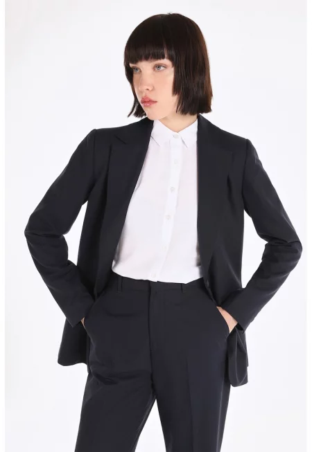 Сако с джобове с капаче - Тъмносин