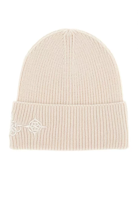 Шапка с вълна и бродиран монограм
