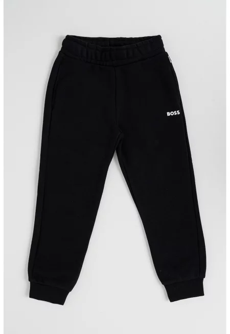 Скосен спортен панталон с джобове встрани - Черен