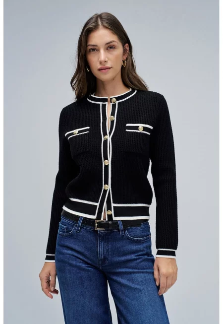 Слим жилетка с контрастни копчета