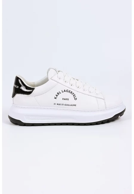 Спортни обувки с еко кожа и лого - Черен/Мръснобял