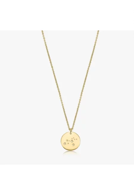 Сребърна огърлица Златен Зодиак - Лъв