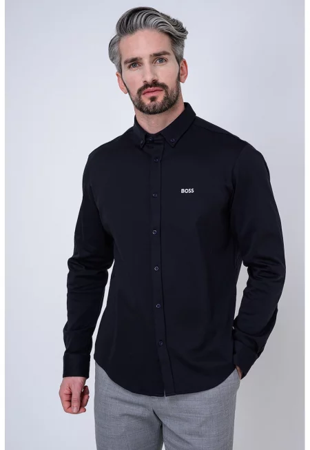 Стандартна риза Oxford с бродирано лого - Ултрамарин синьо