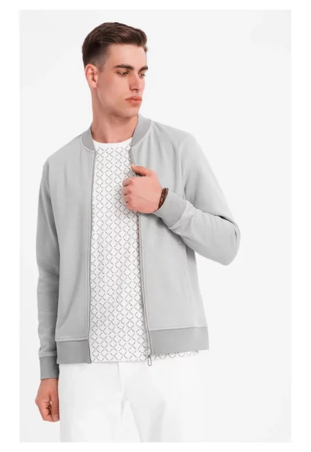 Суитшърт с цип - Сив