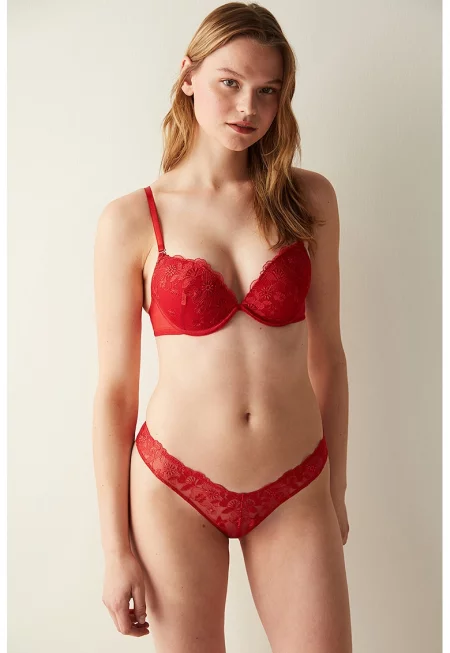 Сутиен Classic с дантела - Червен