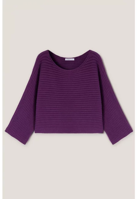 Свободен пуловер с деколте тип лодка