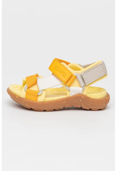 Текстилни сандали Wous 27443 с велкро - Жълт/Оранжев