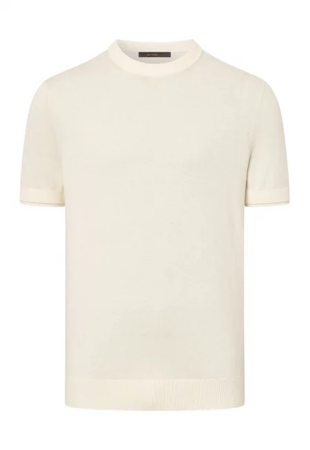 Тениска с нормална кройка и кръгла яка 30044681 - Бежов