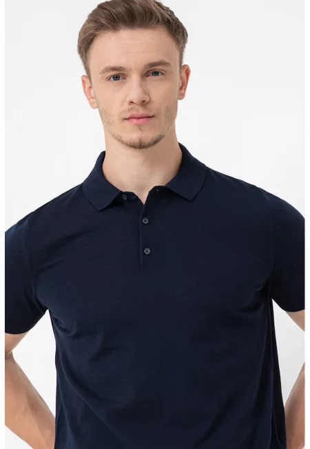 Тениска с органичен памук с яка