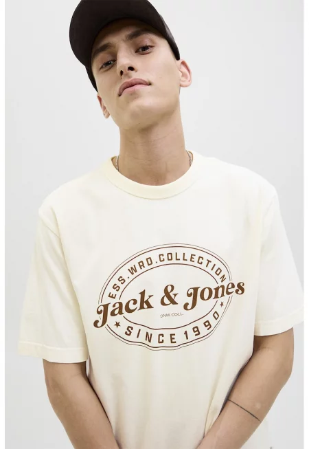 Тениска с паднали ръкави и принт