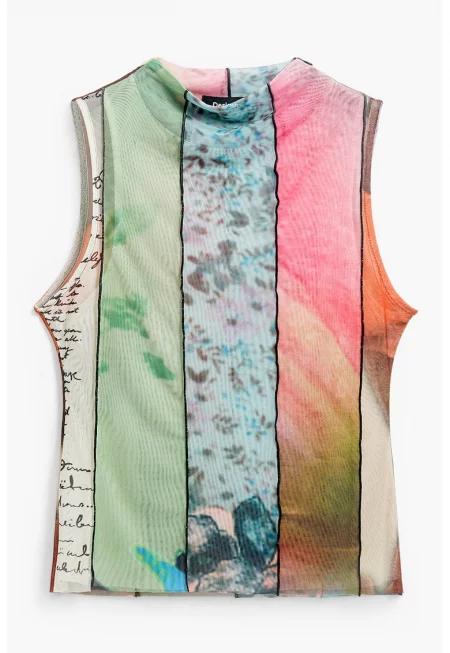 Топ с принт - Многоцветен