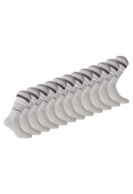 Унисекс дълги чорапи - 12 чифта - Сив