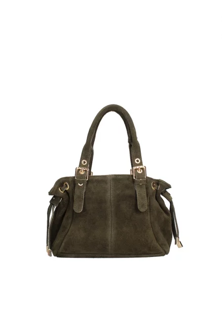 Велурена чанта за рамо Elara с цип