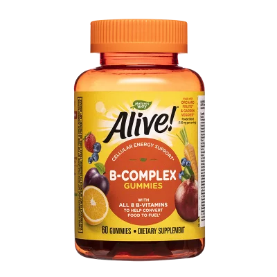 Витамини В-комплекс Алайв - Alive! B-Complex Gummies, 60 желирани таблетки