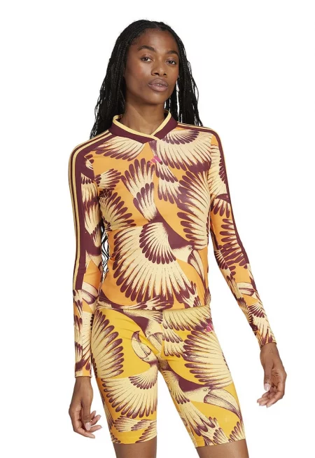 Вталена блуза с десен - Многоцветен