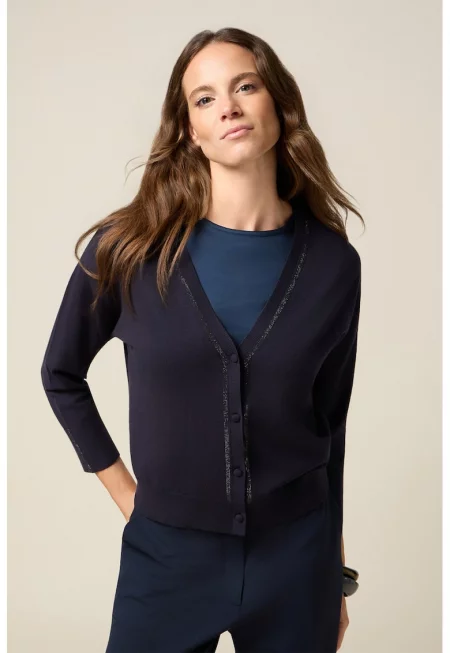 Вталена шпиц жилетка - Ултрамарин синьо