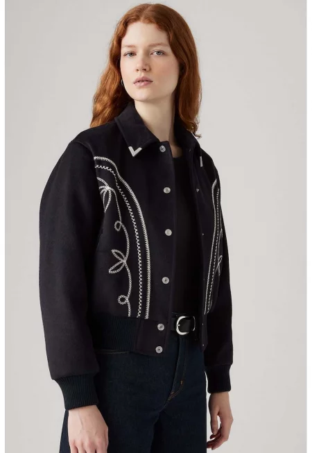 Яке с вълна с рипсени маншети и подгъв