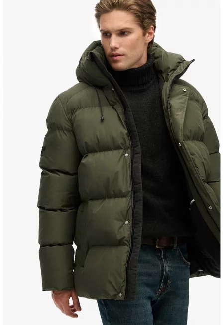 Ззимно яке с регулируема качулка - Зелен