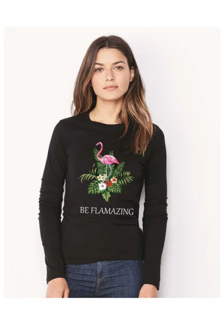 888113505-Черна дамска блуза - Be Flamazing