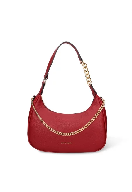 Чанта Eris Nova с декоративна верижка - Тъмночервен