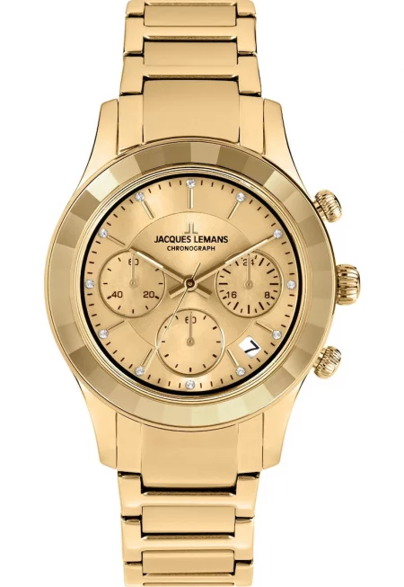 Часовник  Venice 1-2151H - златна верижка - кристали - 5 ATM - за жени