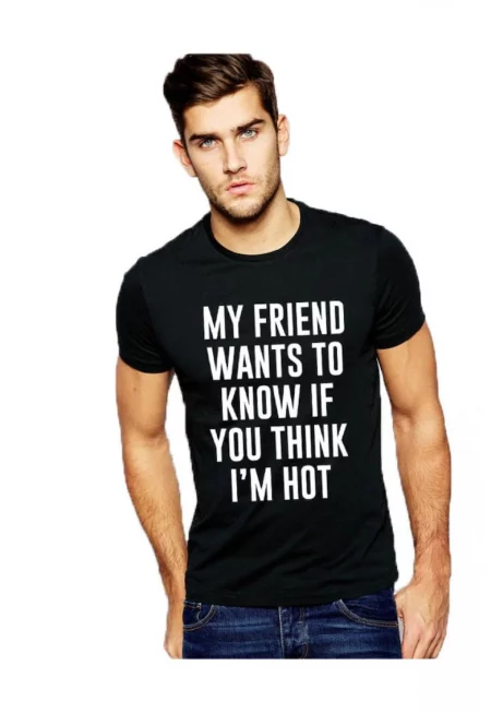 Черна мъжка тениска - My Friend Wants To Know