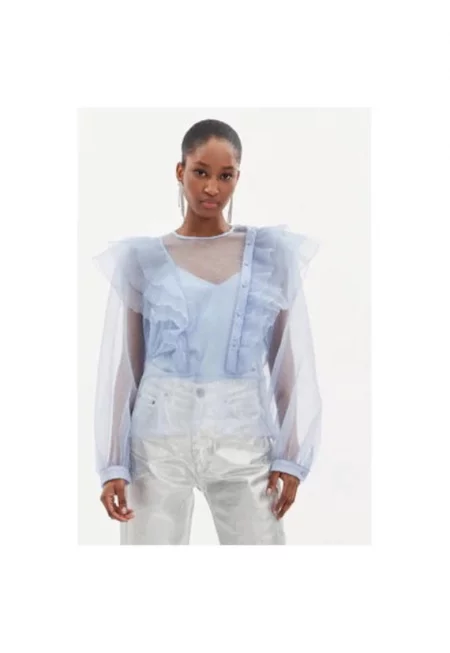 Дамска блуза - Изработка по поръчка - 303619961 - Полиестер - Синя - Син