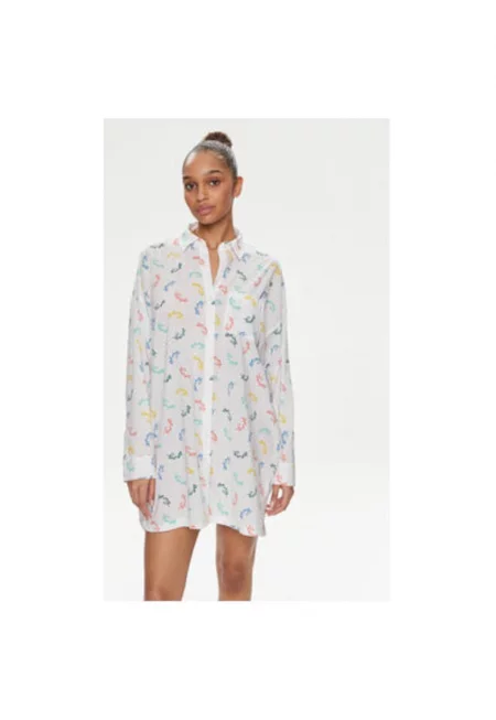 Дамска нощница -  303732356 - Памук/Вискоза - Бяла