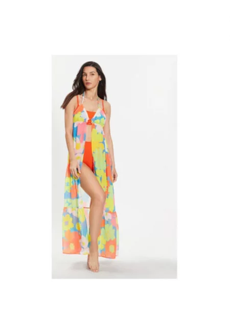 Дамска рокля -  302938391 - Рециклиран полиестер - Многоцветен - Многоцветен