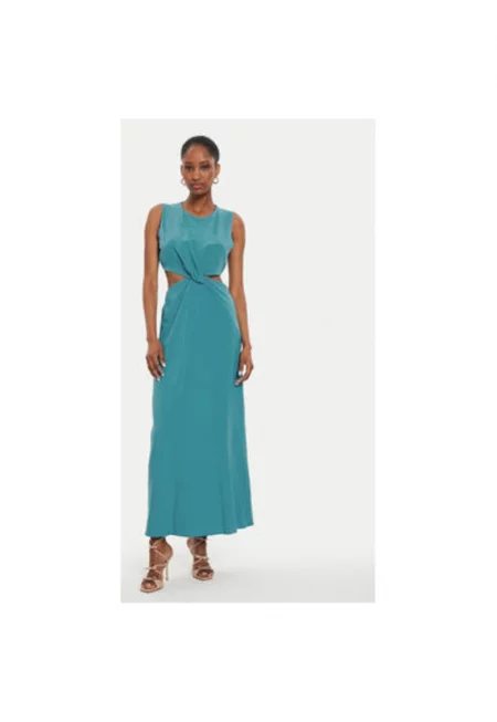 Дамска рокля -  304686566 - Лен - Син - Син