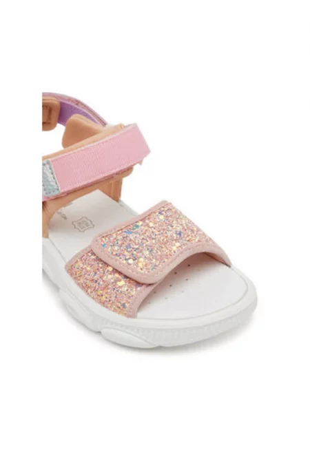 Дамски сандали - 7891922 -  Текстил - Розово