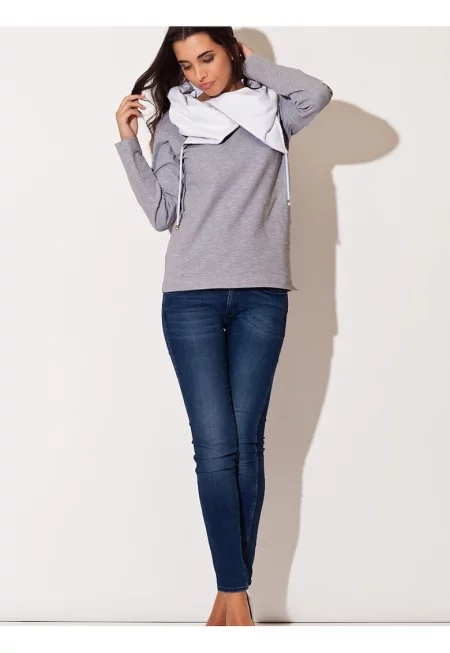 Дамски суичър  дълъг ръкав - качулка - 95% памук - 5% еластан