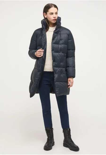 Дамско яке -  Heidi Mid Puffer - Regular Fit - Класически дизайн - Дълги ръкави - 2 джоба - С цип - Памук - Черно - Черен