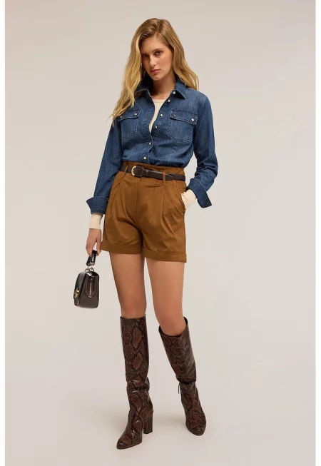 Дънкова риза с джобове