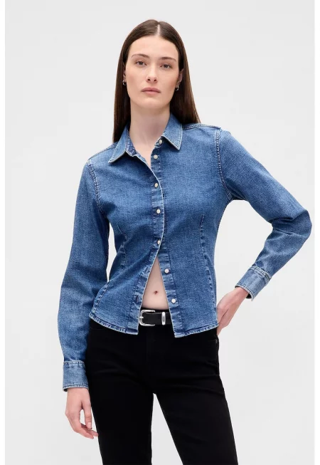 Дънкова слим риза