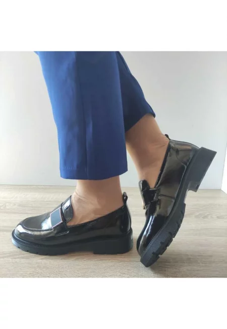 Ежедневни дамски обувки  400007 01-L черен лак - черен