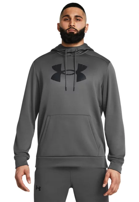 Фитнес худи с лого - Tъмносив