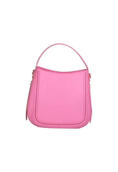 Handbag - Кожена чанта 24509 с отделяща се презрамка - Розово