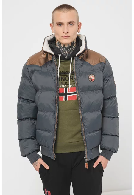 Капитонирано яке Abramovitch тип пухенка - Кафяв/Въглен сиво