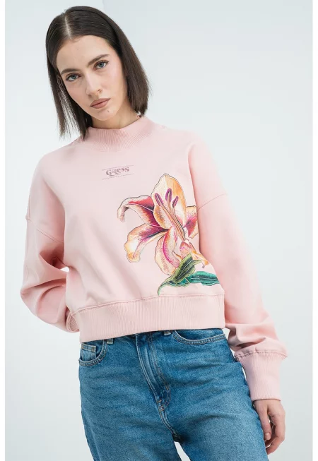 Къс суитшърт с паднали ръкави