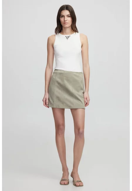 Къса едноцветна пола - Бежов