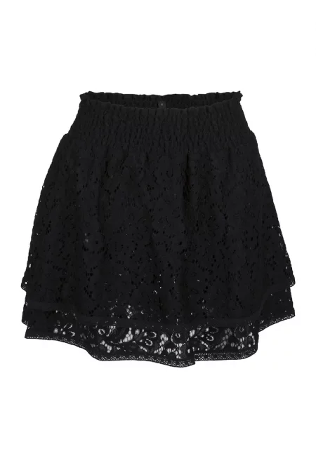 Къса разкроена плажна пола - Черен