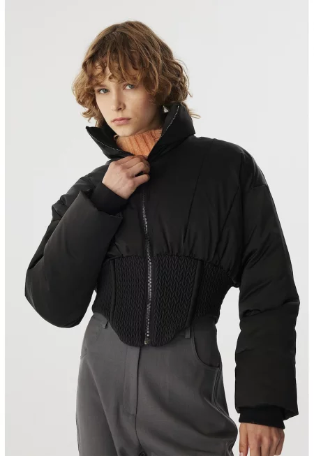 Късо яке с дизайн на корсет