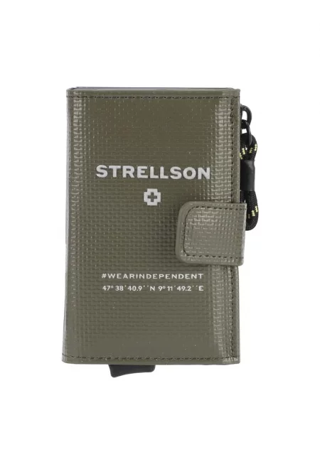 Кожен портфейл E-Cage Stockwell с лого - Зелен