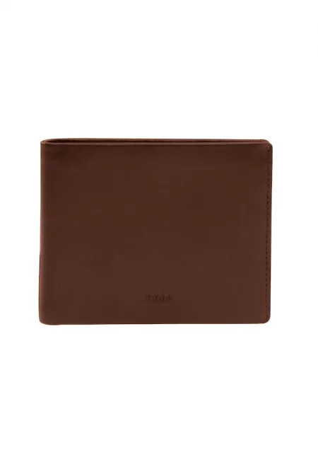 Кожен портфейл Loreto Typhon 9755 с двойно прегъване - Тъмнокафяв