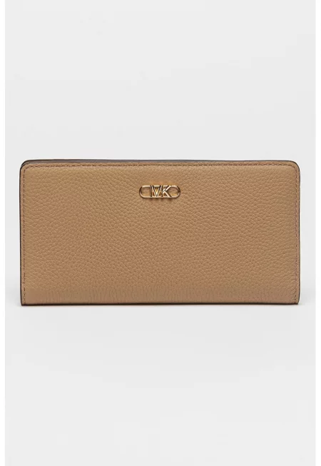 Кожен портфейл с лого - Светлокафяв