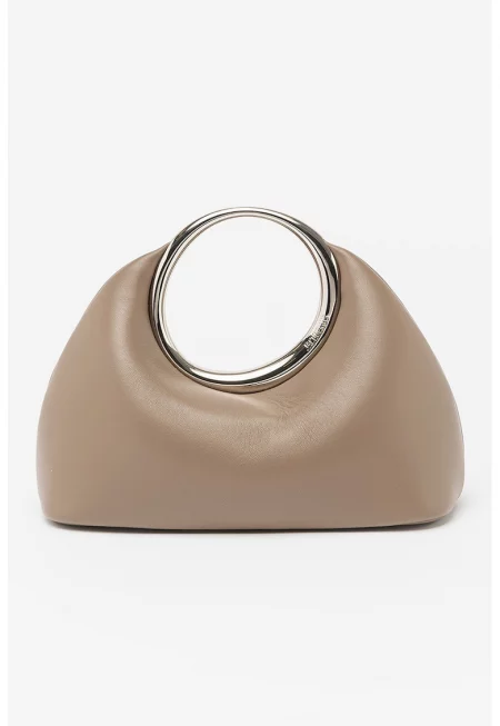 Кожена чанта Calino - Сиво-кафяв