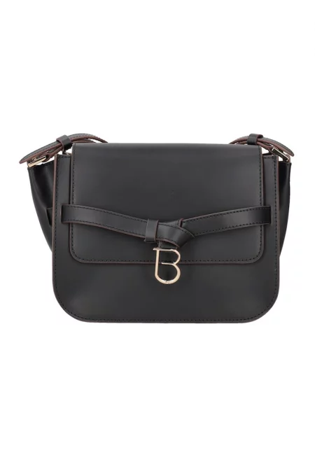 Кожена чанта за рамо - Черен