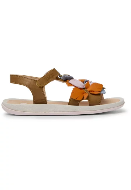 Кожени сандали Bicho Twins 745 с велкро - Кафяв
